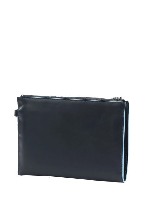 BLUE SQUARE Pochette piatta in pelle blu - Borse Donna