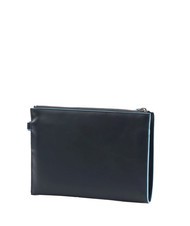 PIQUADRO BLUE SQUARE Pochette piatta in pelle blu - Borse Donna - 2