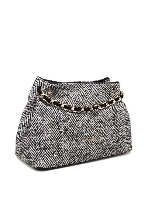 ADELE Borsa in tessuto spigato con tracolla black wool - Borse Donna
