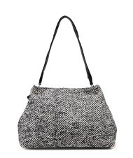 ROCCOBAROCCO ADELE Borsa in tessuto spigato con tracolla black wool - Borse Donna - 3