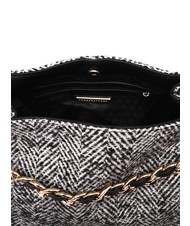 ROCCOBAROCCO ADELE Borsa in tessuto spigato con tracolla black wool - Borse Donna - 5