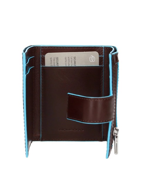 BLUE SQUARE Portafoglio trifold pelle e monete MOGANO - Portafogli Uomo