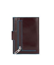 PIQUADRO BLUE SQUARE Portafoglio trifold pelle e monete MOGANO - Portafogli Uomo - 4