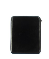 PIQUADRO BLUE SQUARE Portablocco sottile in pelle formato A4 Nero - Porta tablet & Organizer - 3