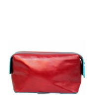 PIQUADRO BLUE SQUARE Beauty in pelle ROSSO - Beauty Case - 3