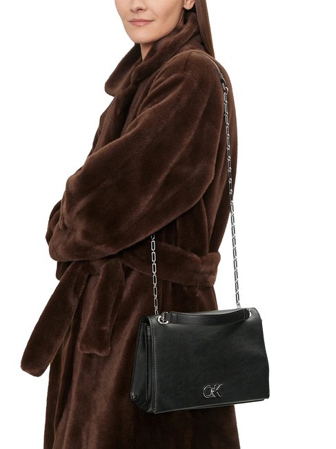 CK CONV CHAIN Borsa convertible a spalla, a tracolla pvh black - Borse Donna