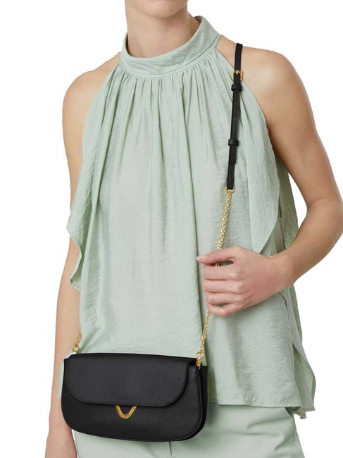 DEW Borsa piccola in pelle martellata Nero - Borse Donna