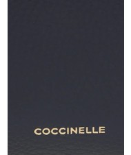 COCCINELLE TEBE Borsa a tracolla in pelle martellata midnight blue - Borse Donna - 4