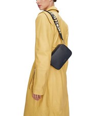 COCCINELLE TEBE Borsa a tracolla in pelle martellata midnight blue - Borse Donna - 5