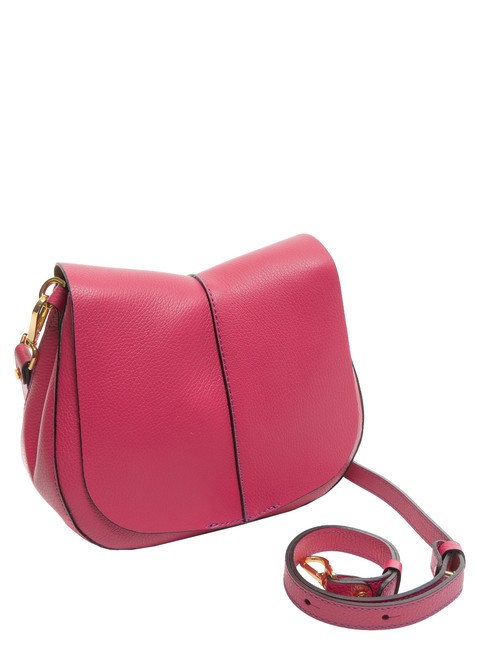 HELENA ROUND Borsa a tracolla, in pelle bouganville - Borse Donna