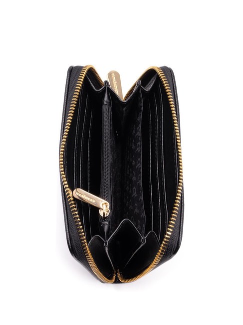 LOGO METALLICO Portafoglio medio zip around nero - Portafogli Donna