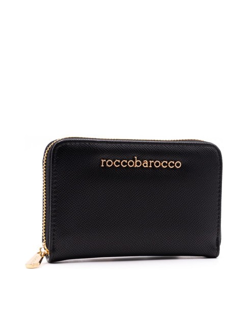 LOGO METALLICO Portafoglio medio zip around nero - Portafogli Donna