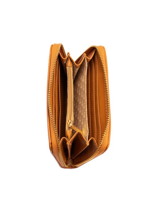 LOGO METALLICO Portafoglio medio zip around tan - Portafogli Donna