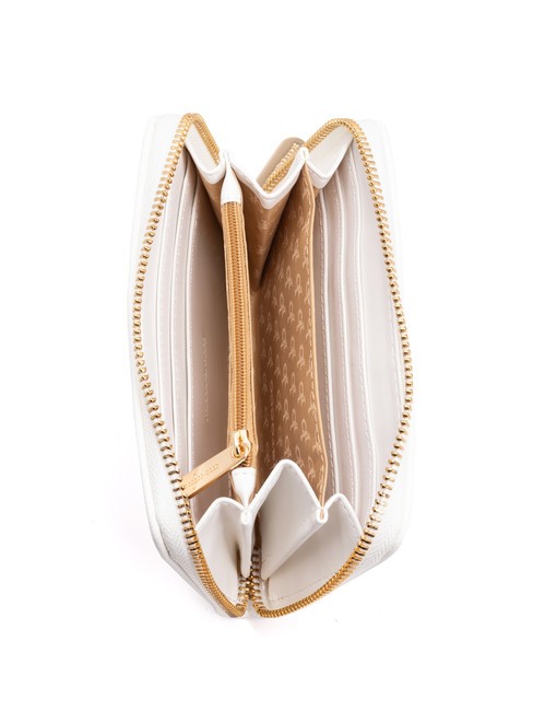 LOGO METALLICO Portafoglio medio zip around off white - Portafogli Donna