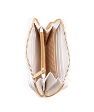ROCCOBAROCCO LOGO METALLICO Portafoglio medio zip around off white - Portafogli Donna - 2