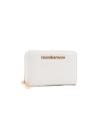 ROCCOBAROCCO LOGO METALLICO Portafoglio medio zip around off white - Portafogli Donna - 3