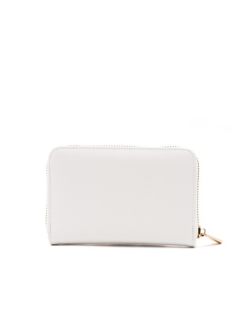 LOGO METALLICO Portafoglio medio zip around off white - Portafogli Donna