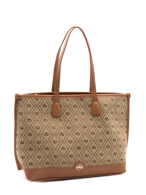 FRIDA Borsa shopping in tessuto jacquard naturale - Borse Donna