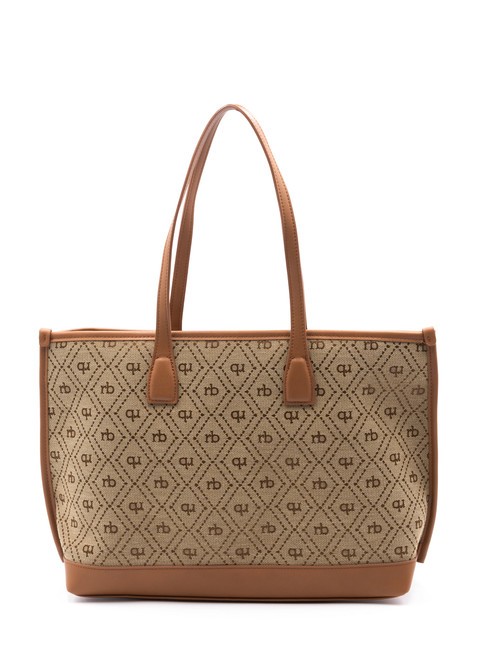 FRIDA Borsa shopping in tessuto jacquard naturale - Borse Donna