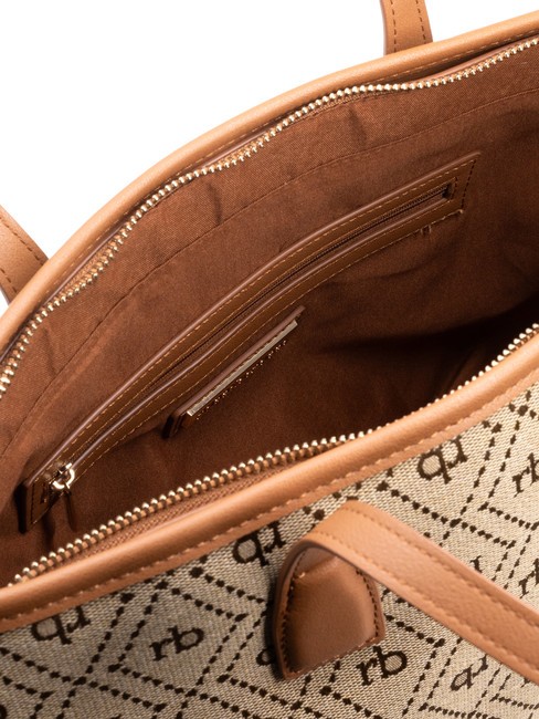 FRIDA Borsa shopping in tessuto jacquard naturale - Borse Donna