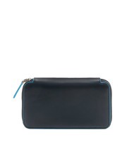 PIQUADRO CAMPIONARIO - BLUE SQUARE  Portafoglio in pelle pieno fiore blu - Portafogli Uomo - 3