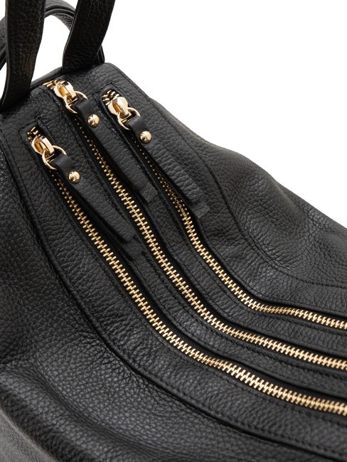 TRIO  Zaino sacca in pelle martellata nero25 - Borse Donna