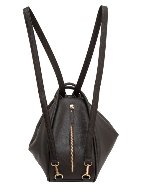 TRIO  Zaino sacca in pelle martellata caffe25 - Borse Donna