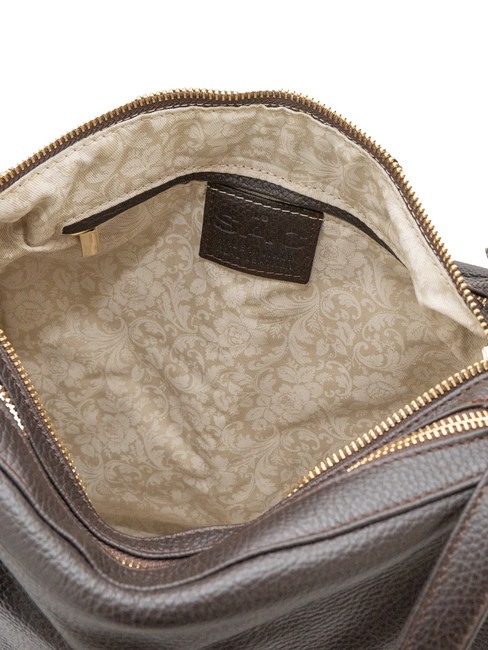 TRIO  Zaino sacca in pelle martellata caffe25 - Borse Donna