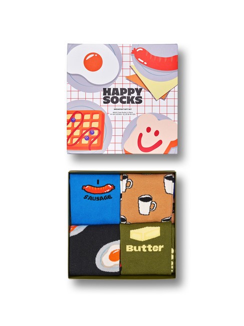 BREAKFAST Gift set calze 4 paia blue - Calze Unisex