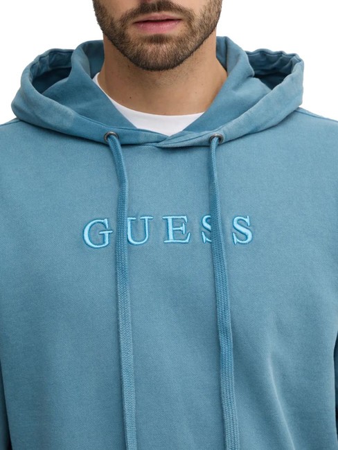 FINCH TERRY Felpa con tasca e cappuccio wild storm blue mult - Felpe Uomo