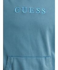 GUESS FINCH TERRY Felpa con tasca e cappuccio wild storm blue mult - Felpe Uomo - 4