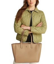 TOMMY HILFIGER TH SOFT LOGO Shopping Bag safari canvas - Borse Donna - 4