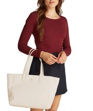 TOMMY HILFIGER TH SOFT LOGO Shopping Bag sugarcane - Borse Donna - 4