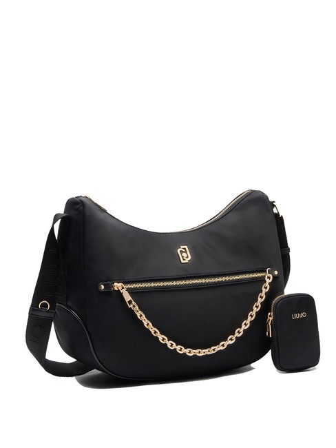 ACHALA Borsa a spalla in nylon con pouch NERO - Borse Donna