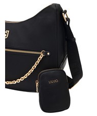 LIUJO ACHALA Borsa a spalla in nylon con pouch NERO - Borse Donna - 4