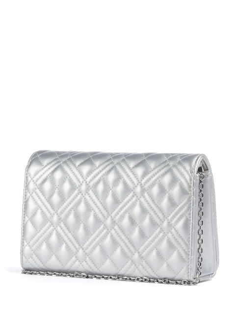 QUILTED Pochette con tracolla catena silver - Borse Donna