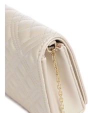 LOVE MOSCHINO QUILTED Borsa con flap a tracolla avorio - Borse Donna - 3