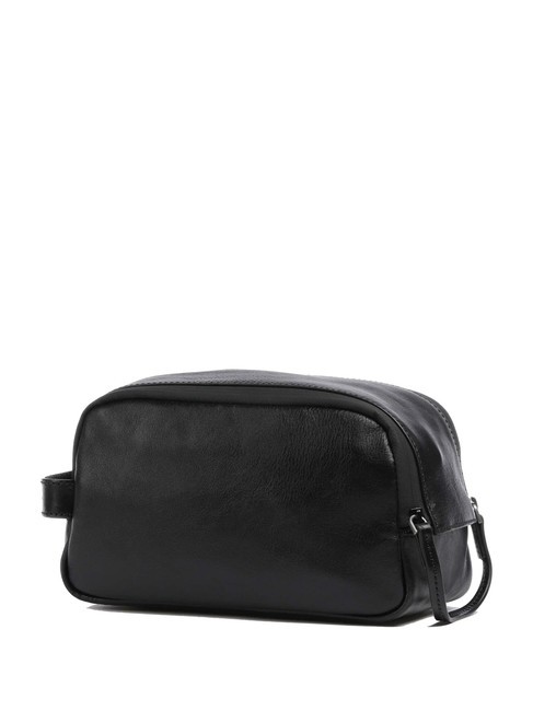 DAMIANO Beauty pochette in pelle nero/rutenio scuro opaco - Beauty Case