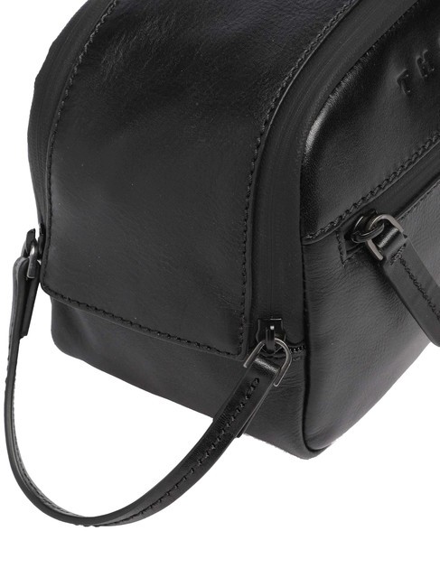 DAMIANO Beauty pochette in pelle nero/rutenio scuro opaco - Beauty Case