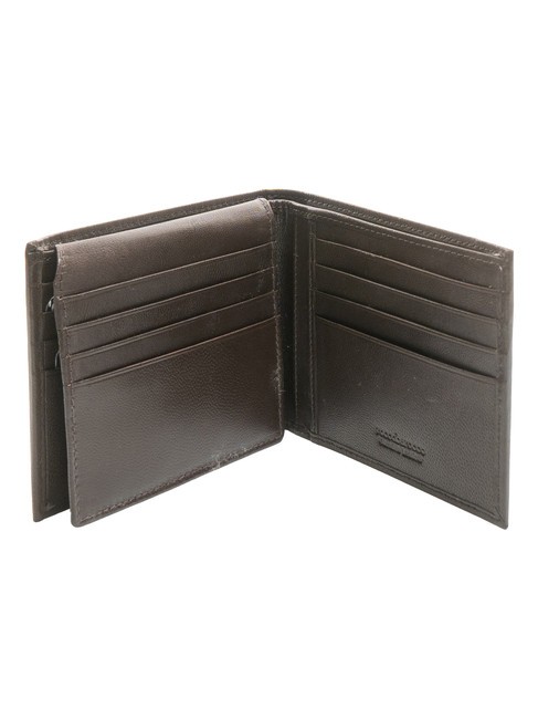 PLAIN Portafoglio in pelle con flap moro - Portafogli Uomo