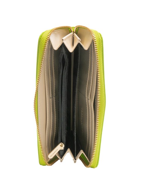 GAIA Portafoglio grande zip around green - Portafogli Donna