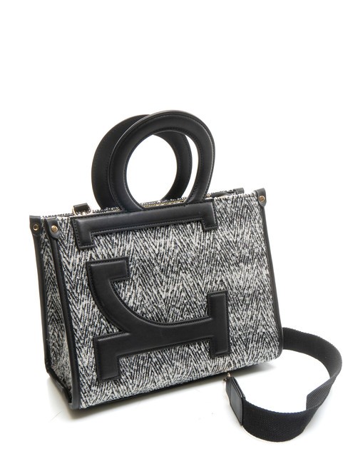 ICONIC WOOL Borsa tote con tracolla black/white - Borse Donna