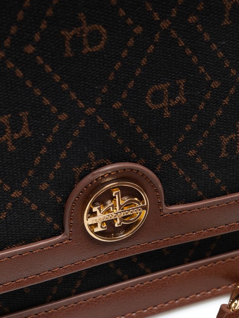 FRIDA Borsa cartelletta in tessuto jacquard cioccolato - Borse Donna