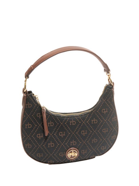 FRIDA Borsa hobo in tessuto jacquard cioccolato - Borse Donna