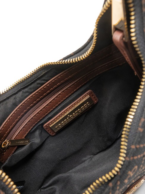 FRIDA Borsa hobo in tessuto jacquard cioccolato - Borse Donna