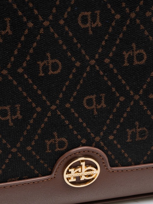 FRIDA Borsa shopping in tessuto jacquard cioccolato - Borse Donna