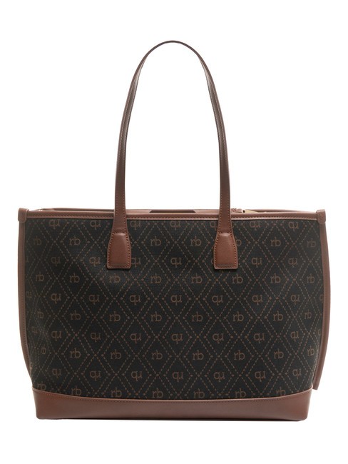FRIDA Borsa shopping in tessuto jacquard cioccolato - Borse Donna