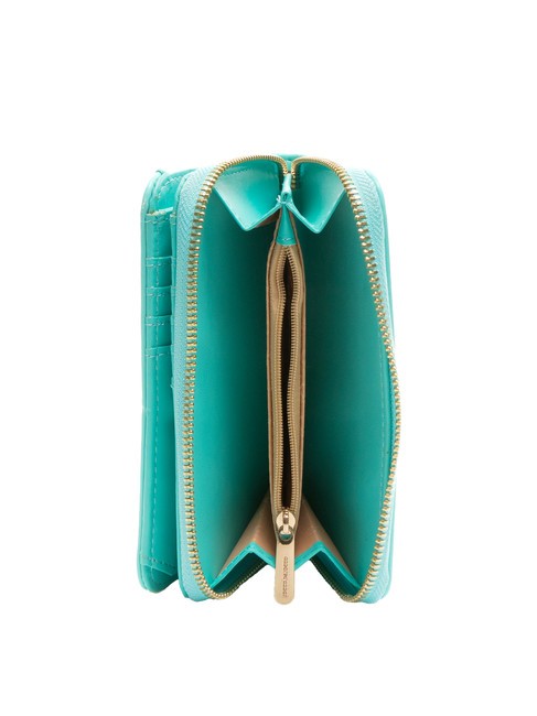 BRIGITTE Portamonete grande con flap celeste - Portafogli Donna