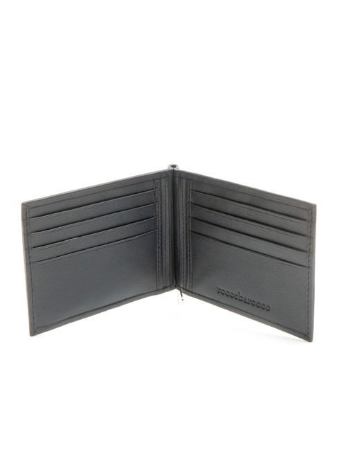 ROUND Portafoglio in pelle con fermaglio per banconote blu - Portafogli Uomo