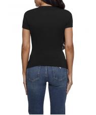 GUESS SS CN SHINY TRIANGLE  T-Shirt in cotone jetbla - T-shirt e Top Donna - 2
